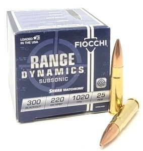 300 Blackout 220gr Range Dynamics Subsonic Sierra MatchKing